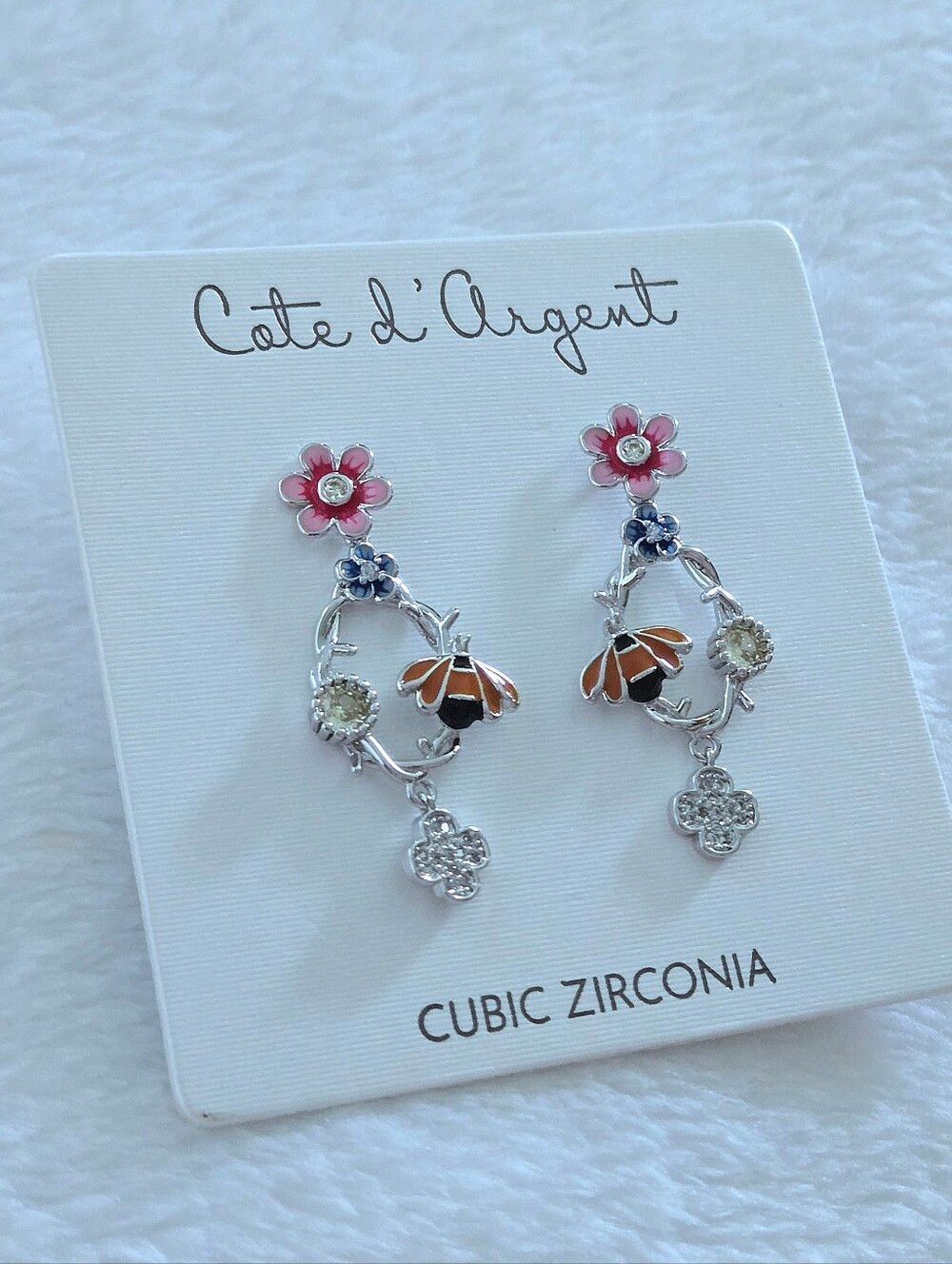 Cote d'Argent Whimsical🧚♀️ Bee🐝 and Flowers🌸 Earrings - NWT - Picture 5 of 16